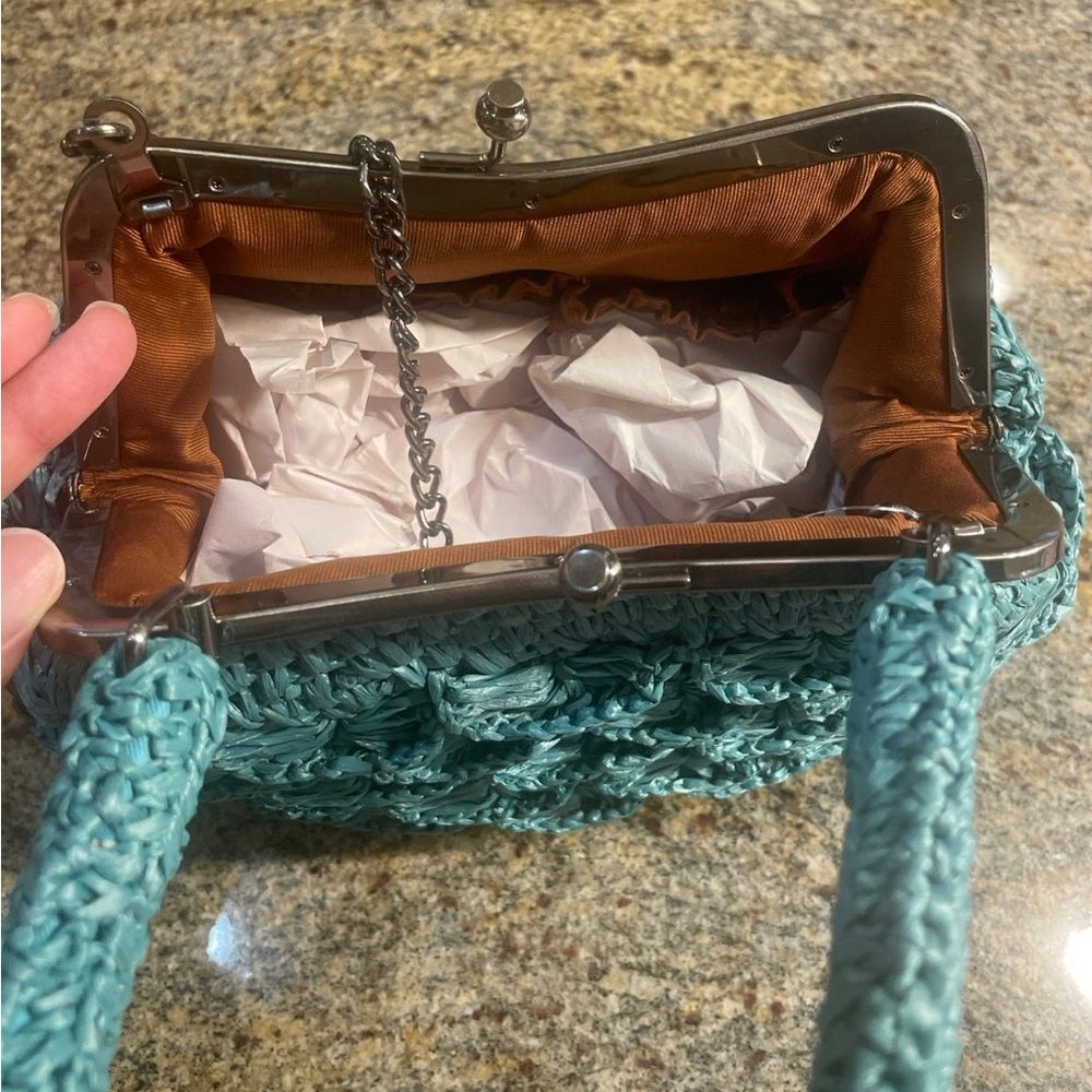 Patricia Nash Laureana Scalloped Raffia‎ Satchel Small - Picture 3 of 3